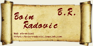 Boin Radović vizit kartica